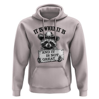 Funny Raccoon Hoodie It Is What It Is And It Is Not Great Text Display Board - Wonder Print Shop
