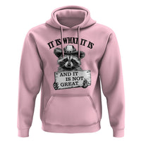 Funny Raccoon Hoodie It Is What It Is And It Is Not Great Text Display Board - Wonder Print Shop