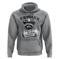 Funny Raccoon Hoodie It Is What It Is And It Is Not Great Text Display Board - Wonder Print Shop