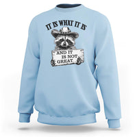 Funny Raccoon Sweatshirt It Is What It Is And It Is Not Great Text Display Board - Wonder Print Shop