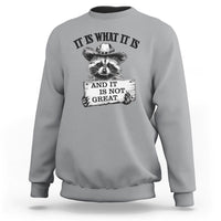 Funny Raccoon Sweatshirt It Is What It Is And It Is Not Great Text Display Board - Wonder Print Shop
