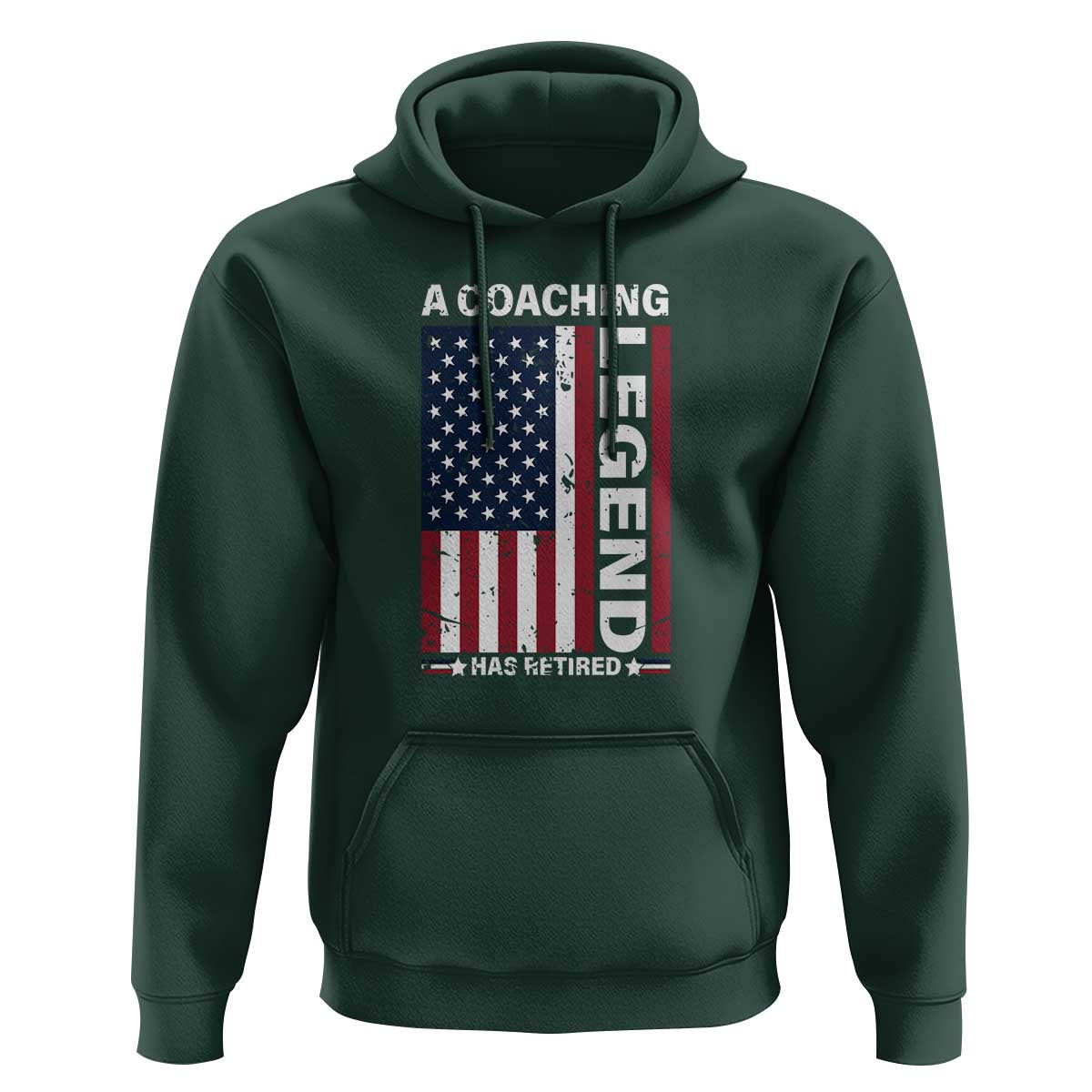 A Coaching Legend Has Retired Hoodie Vintage American Flag - Wonder Print Shop