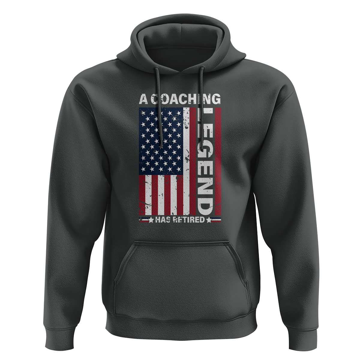 A Coaching Legend Has Retired Hoodie Vintage American Flag - Wonder Print Shop