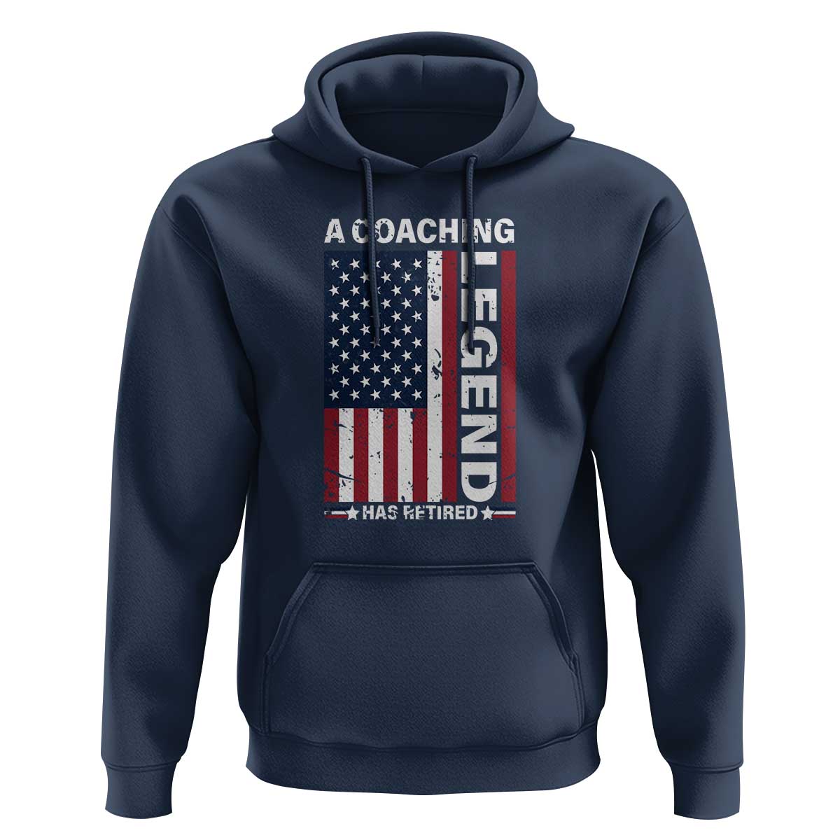A Coaching Legend Has Retired Hoodie Vintage American Flag - Wonder Print Shop