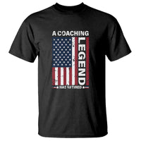 A Coaching Legend Has Retired T Shirt Vintage American Flag - Wonder Print Shop