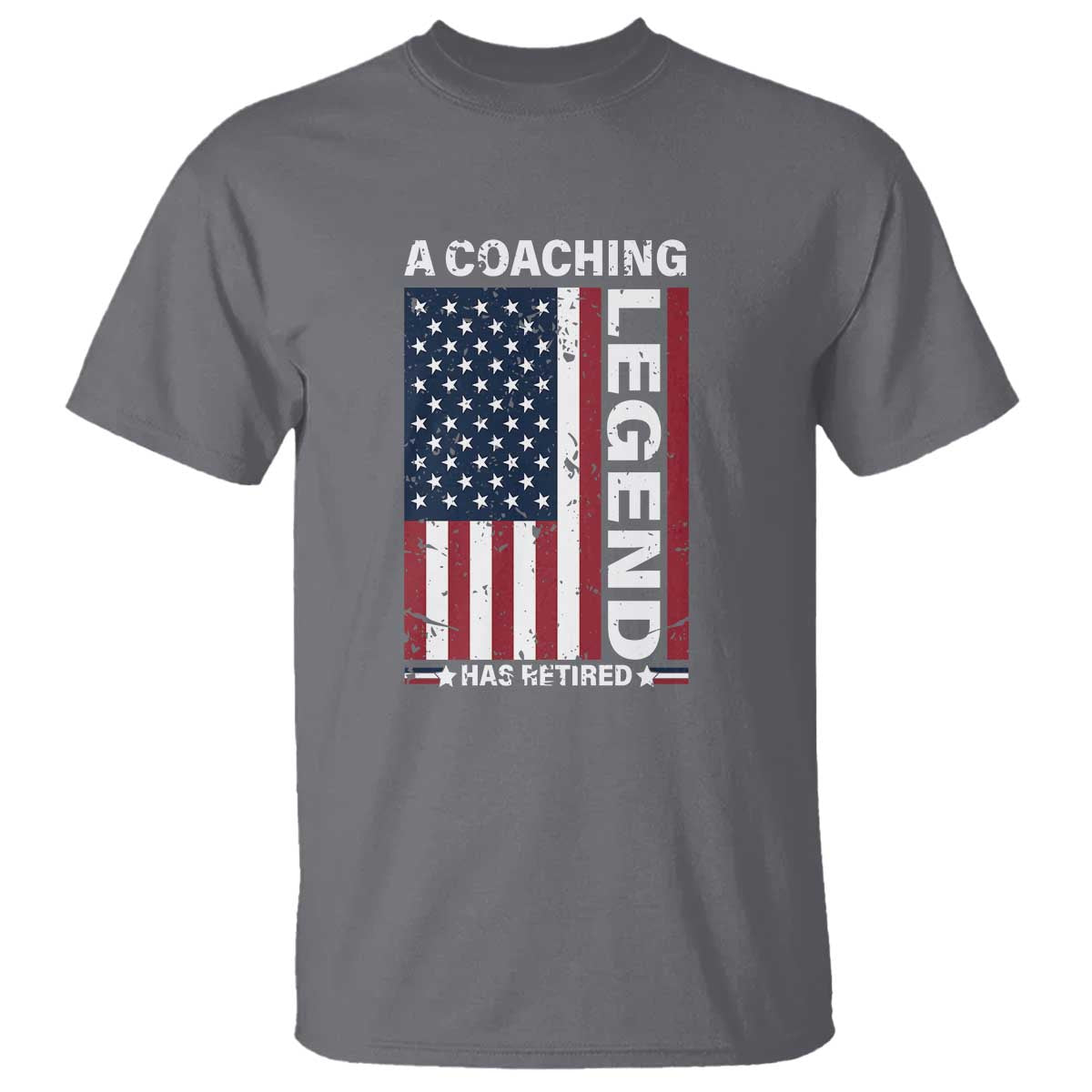 A Coaching Legend Has Retired T Shirt Vintage American Flag - Wonder Print Shop
