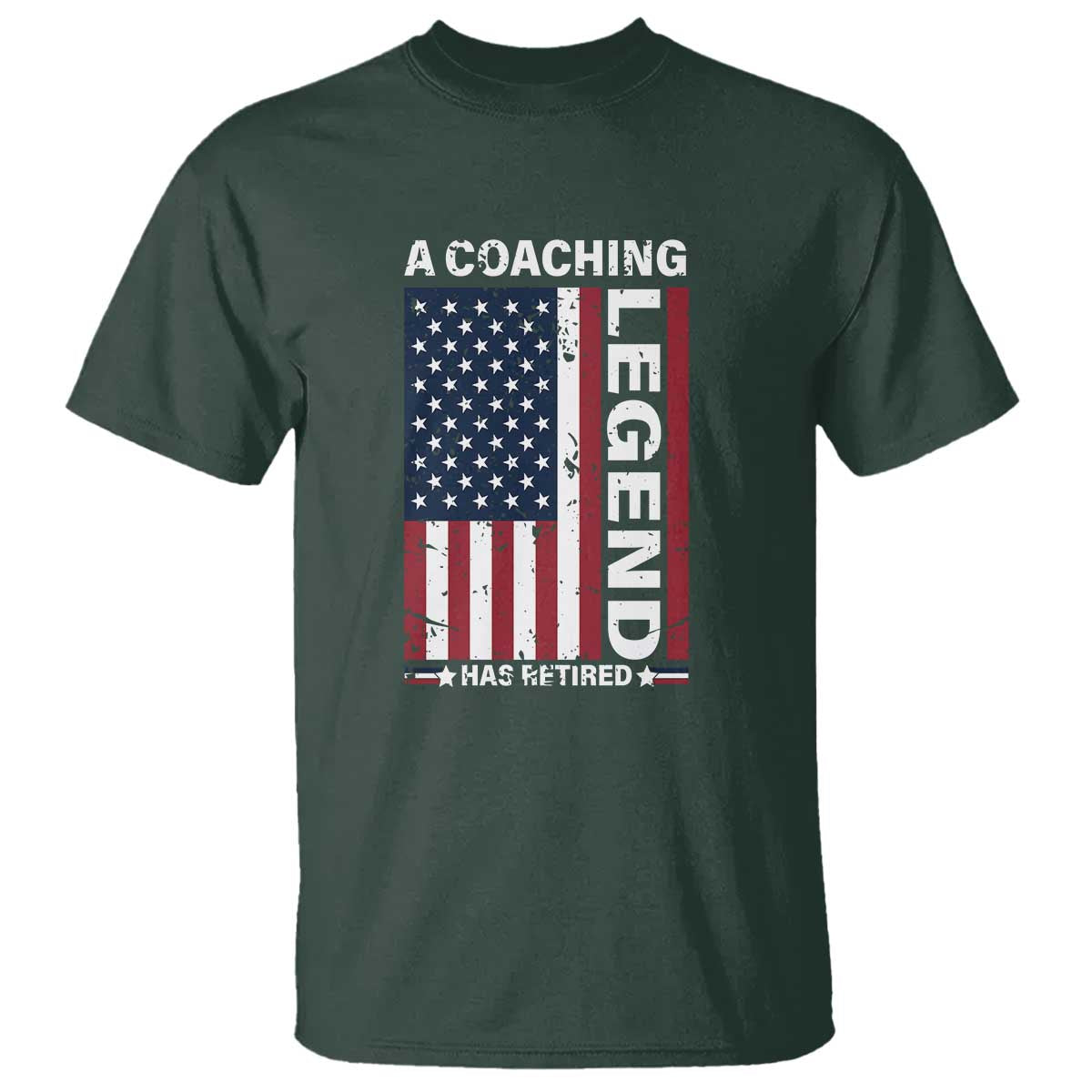 A Coaching Legend Has Retired T Shirt Vintage American Flag - Wonder Print Shop