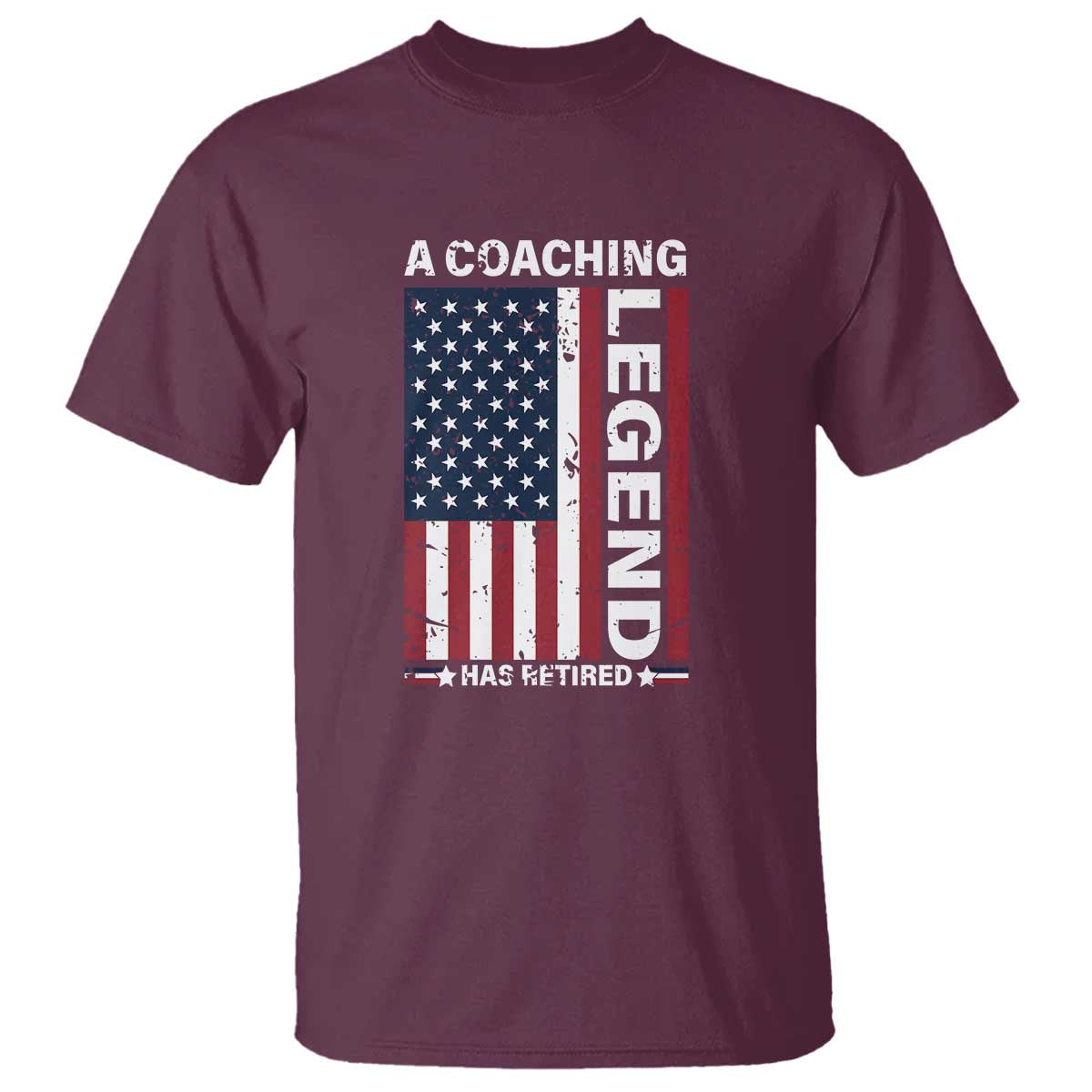 A Coaching Legend Has Retired T Shirt Vintage American Flag - Wonder Print Shop