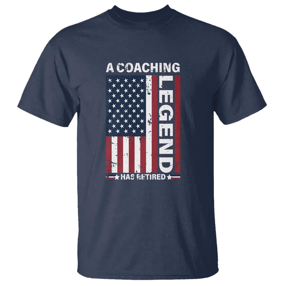 A Coaching Legend Has Retired T Shirt Vintage American Flag - Wonder Print Shop