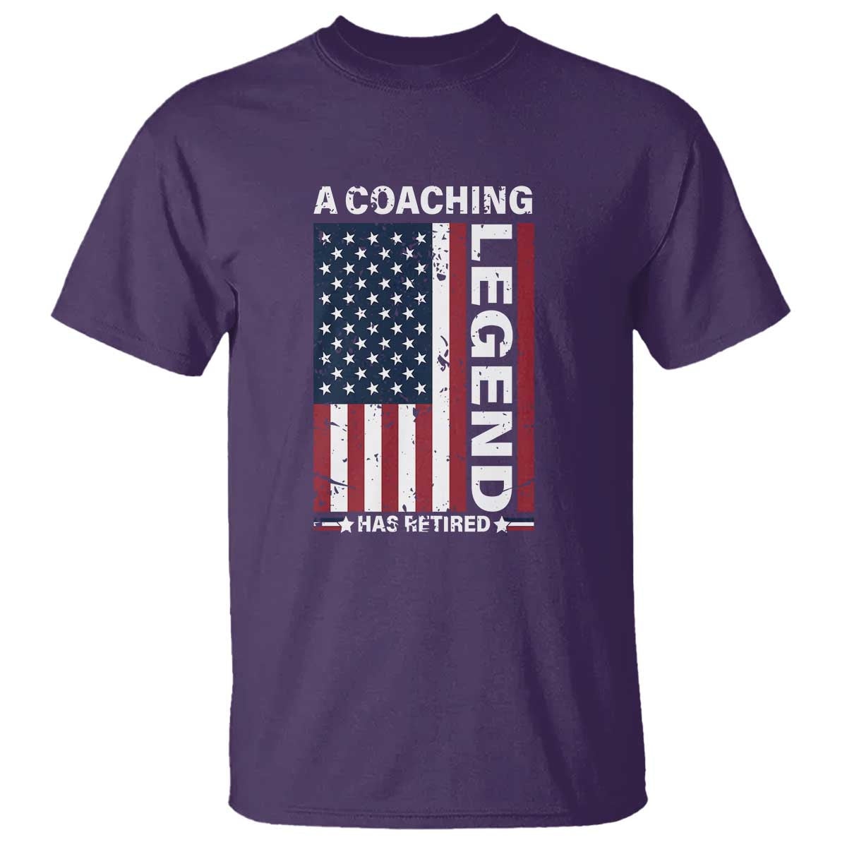 A Coaching Legend Has Retired T Shirt Vintage American Flag - Wonder Print Shop