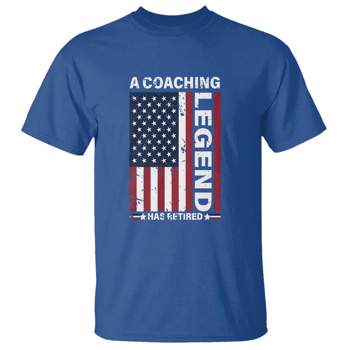 A Coaching Legend Has Retired T Shirt Vintage American Flag - Wonder Print Shop