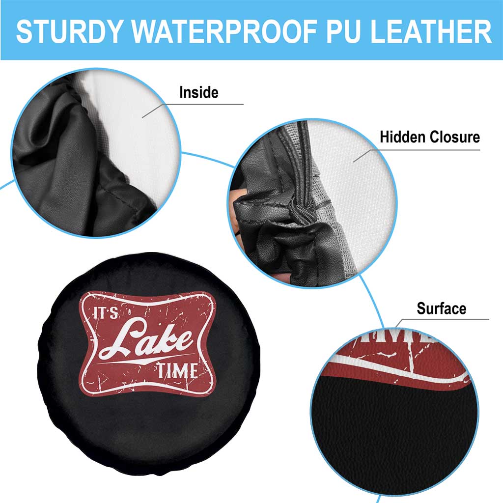 Funny It's Lake Time Spare Tire Cover Lake Life Summer Vacation