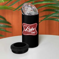 Funny It's Lake Time 4 in 1 Can Cooler Tumbler Lake Life Summer Vacation