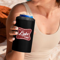 Funny It's Lake Time 4 in 1 Can Cooler Tumbler Lake Life Summer Vacation