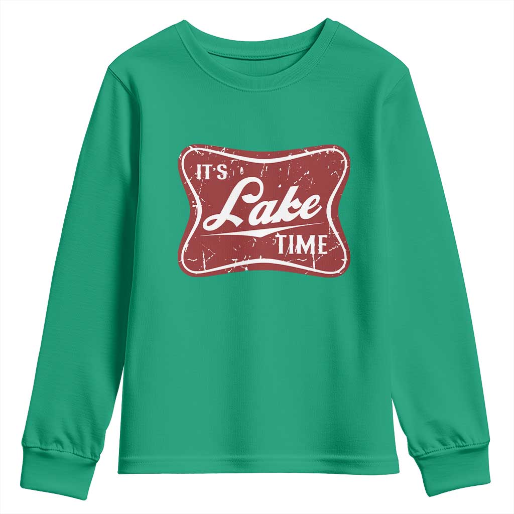 Funny It's Lake Time Youth Sweatshirt Lake Life Summer Vacation