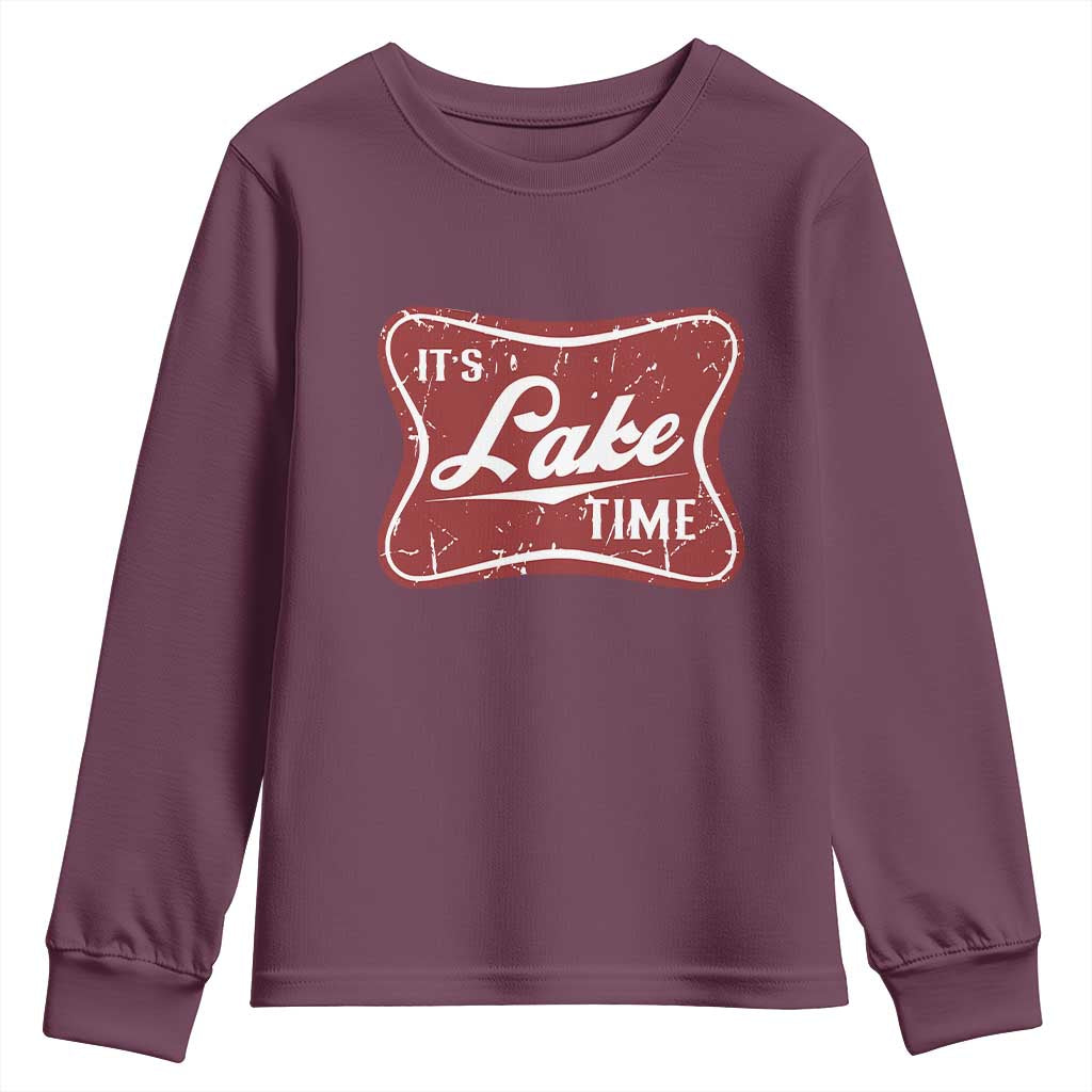 Funny It's Lake Time Youth Sweatshirt Lake Life Summer Vacation