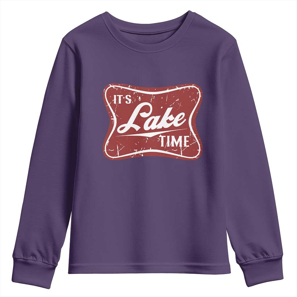 Funny It's Lake Time Youth Sweatshirt Lake Life Summer Vacation