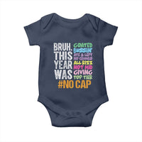 Funny Bruh This Year Was Goated No Cap Baby Onesie Last Day Of School - Wonder Print Shop