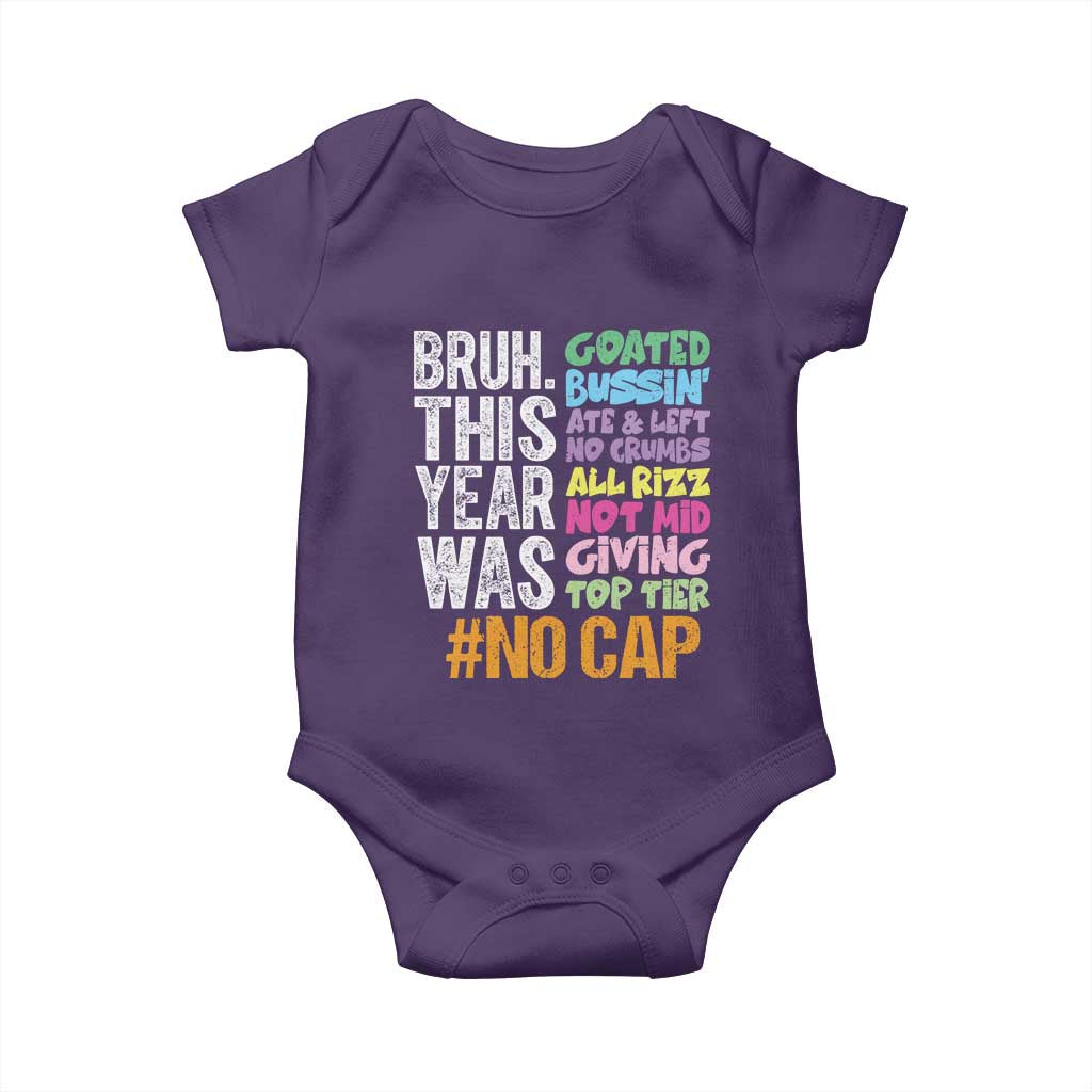Funny Bruh This Year Was Goated No Cap Baby Onesie Last Day Of School - Wonder Print Shop