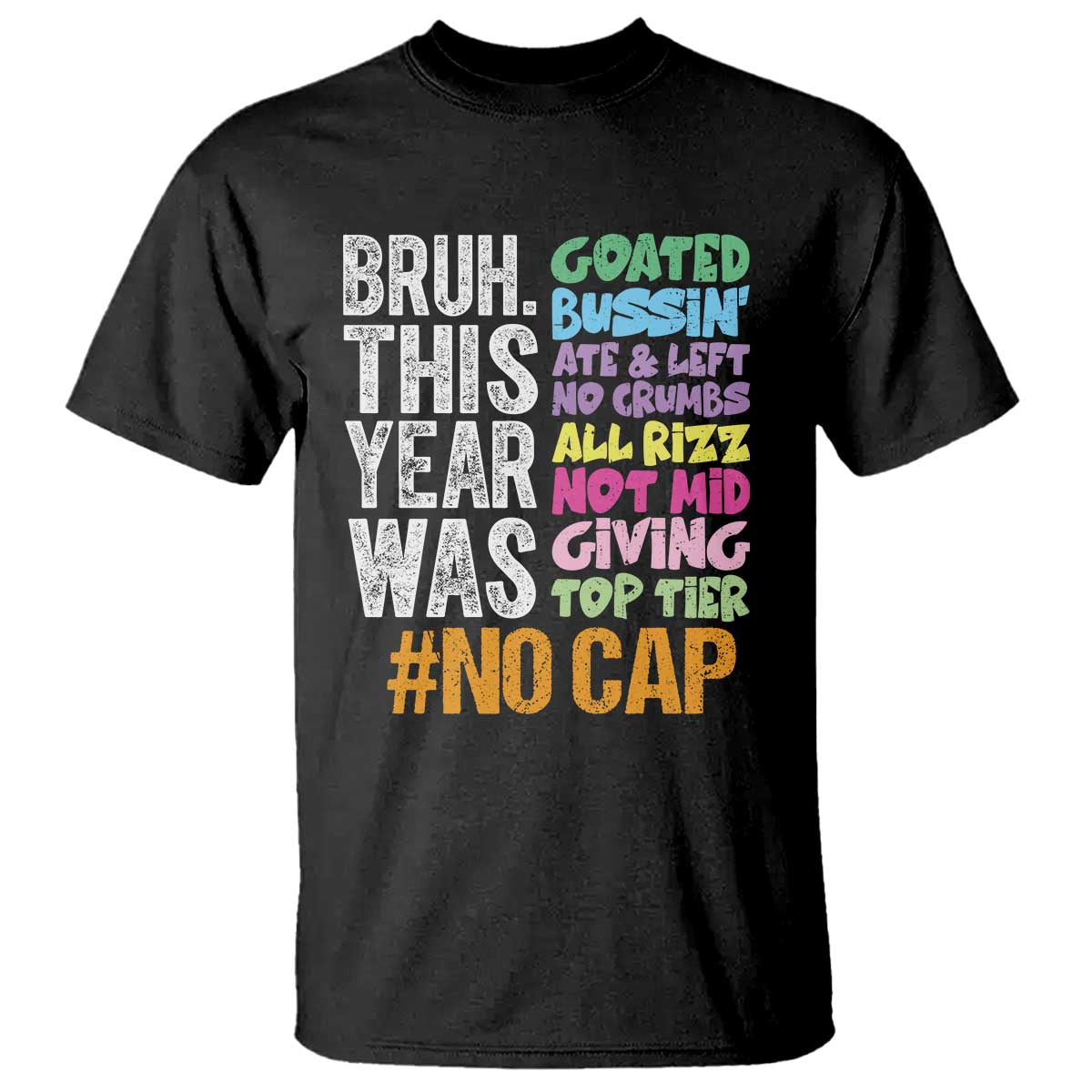 Funny Bruh This Year Was Goated No Cap T Shirt Last Day Of School - Wonder Print Shop