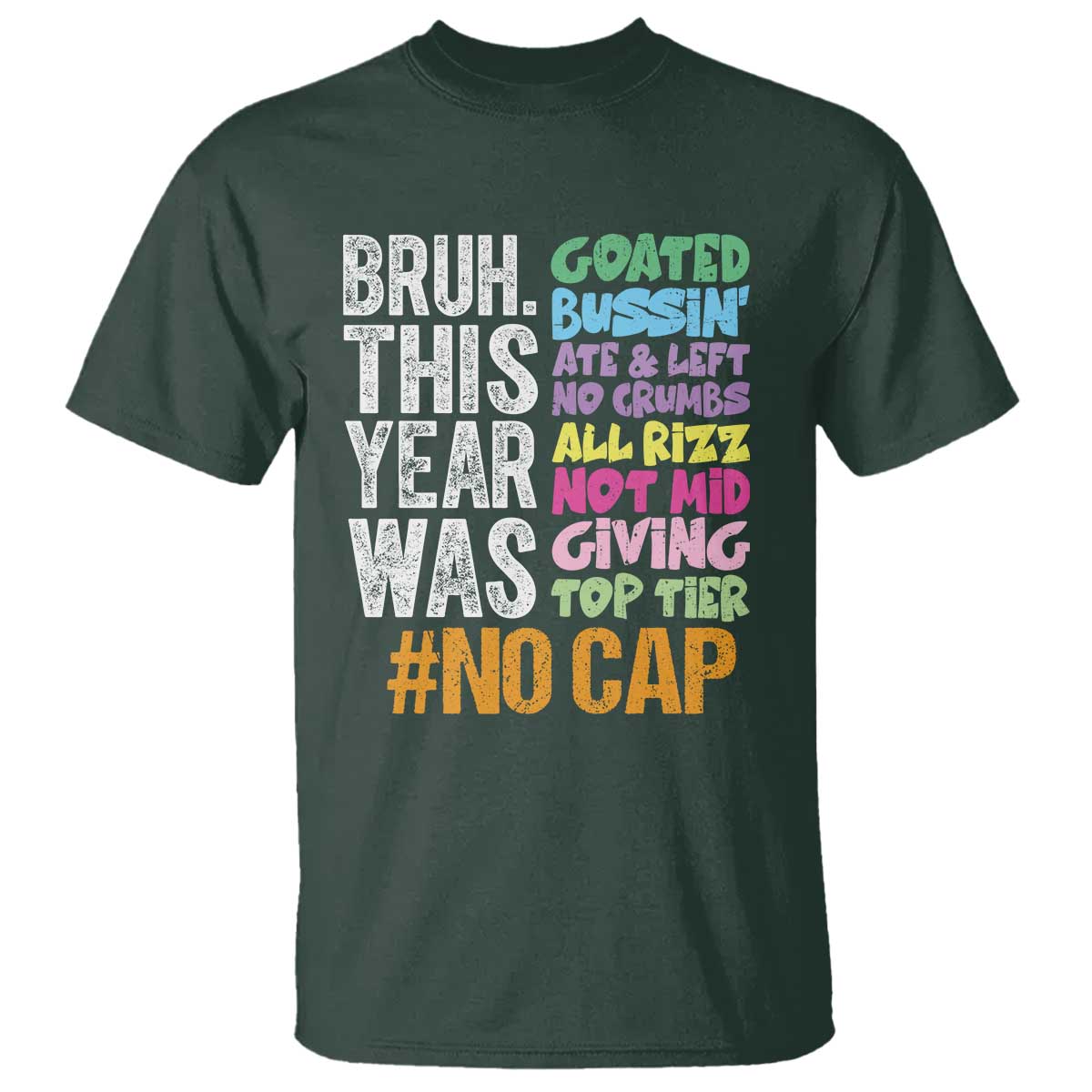 Funny Bruh This Year Was Goated No Cap T Shirt Last Day Of School - Wonder Print Shop