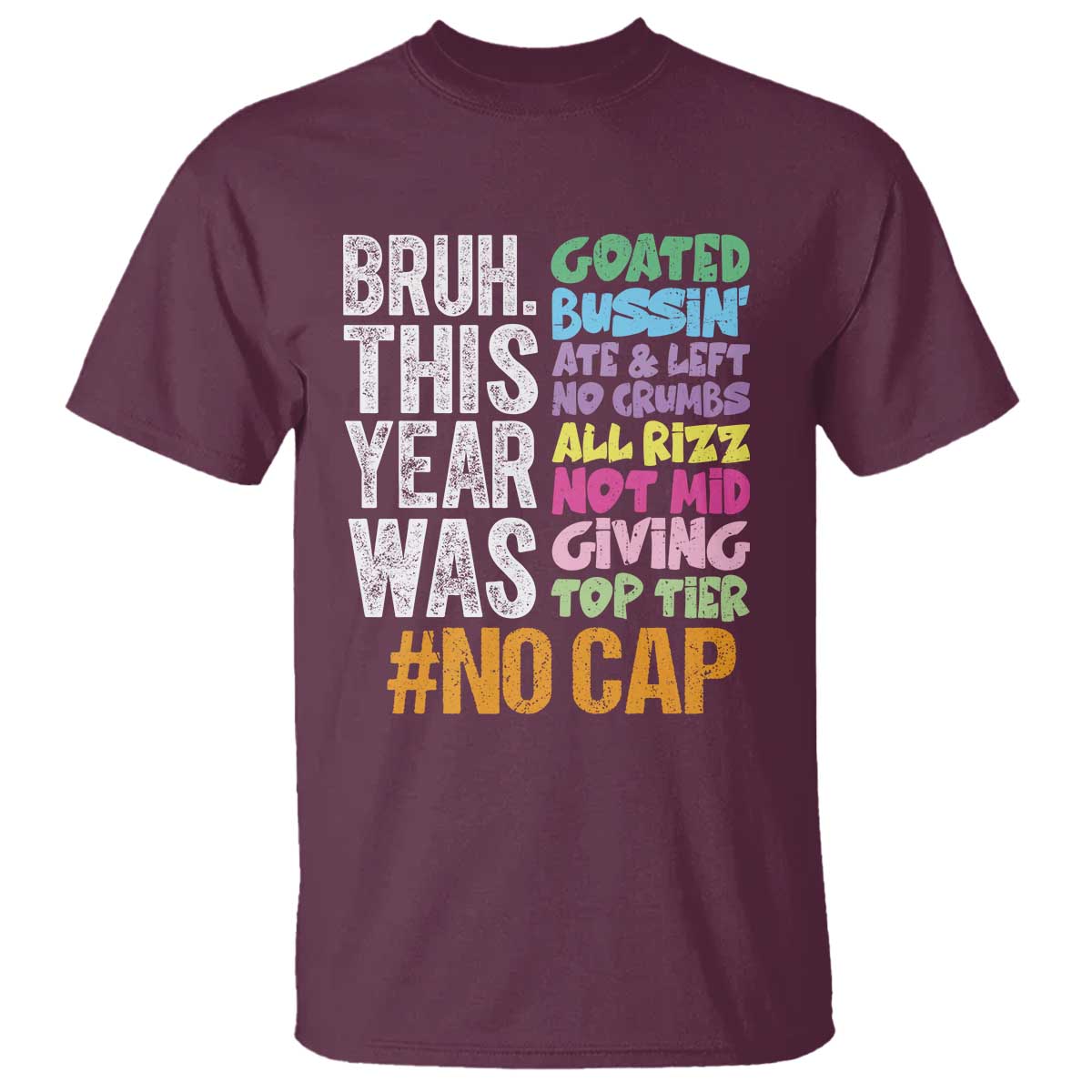Funny Bruh This Year Was Goated No Cap T Shirt Last Day Of School - Wonder Print Shop