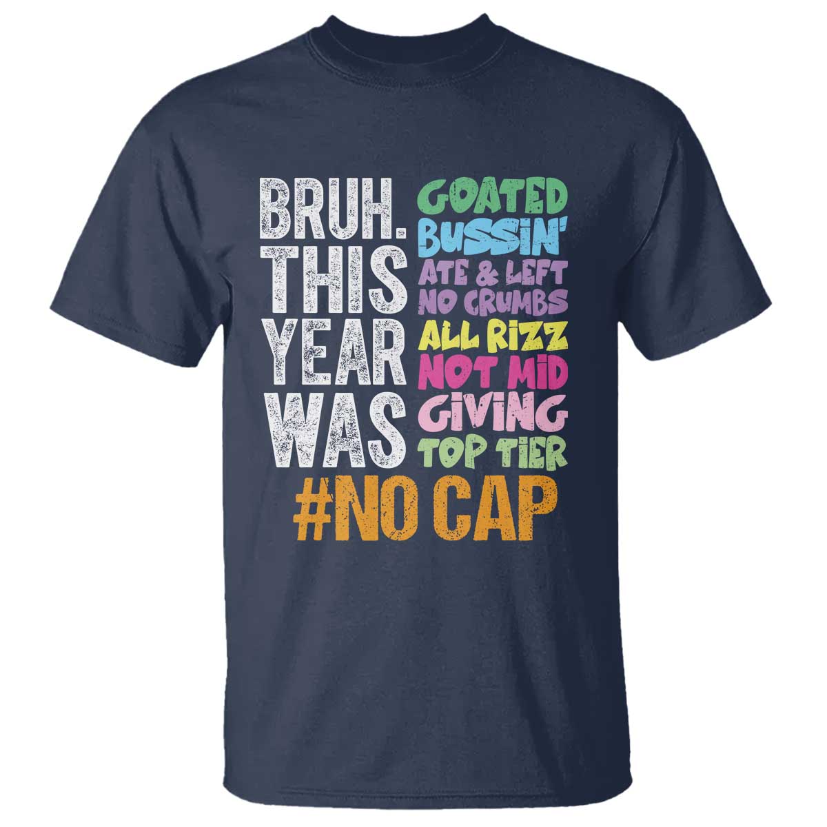 Funny Bruh This Year Was Goated No Cap T Shirt Last Day Of School - Wonder Print Shop