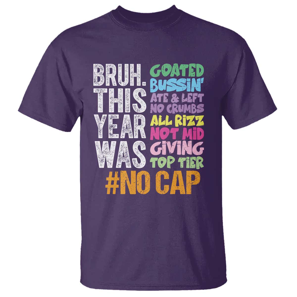 Funny Bruh This Year Was Goated No Cap T Shirt Last Day Of School - Wonder Print Shop