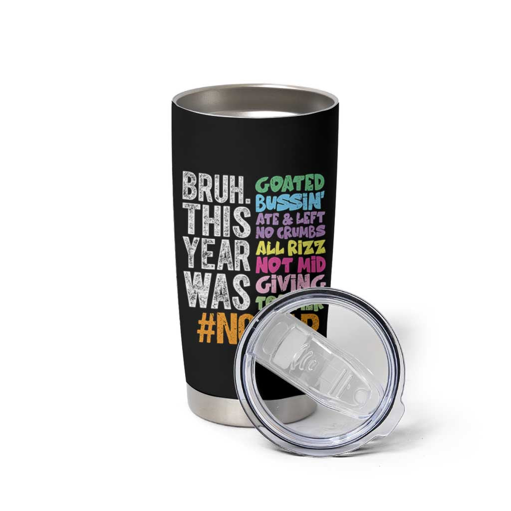 Funny Bruh This Year Was Goated No Cap Tumbler Cup Last Day Of School - Wonder Print Shop