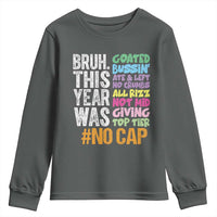 Funny Bruh This Year Was Goated No Cap Youth Sweatshirt Last Day Of School - Wonder Print Shop
