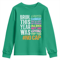 Funny Bruh This Year Was Goated No Cap Youth Sweatshirt Last Day Of School - Wonder Print Shop