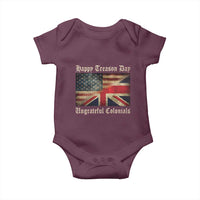 Funny Happy Treason Day Ungrateful Colonials Baby Onesie July 4th British Flag - Wonder Print Shop