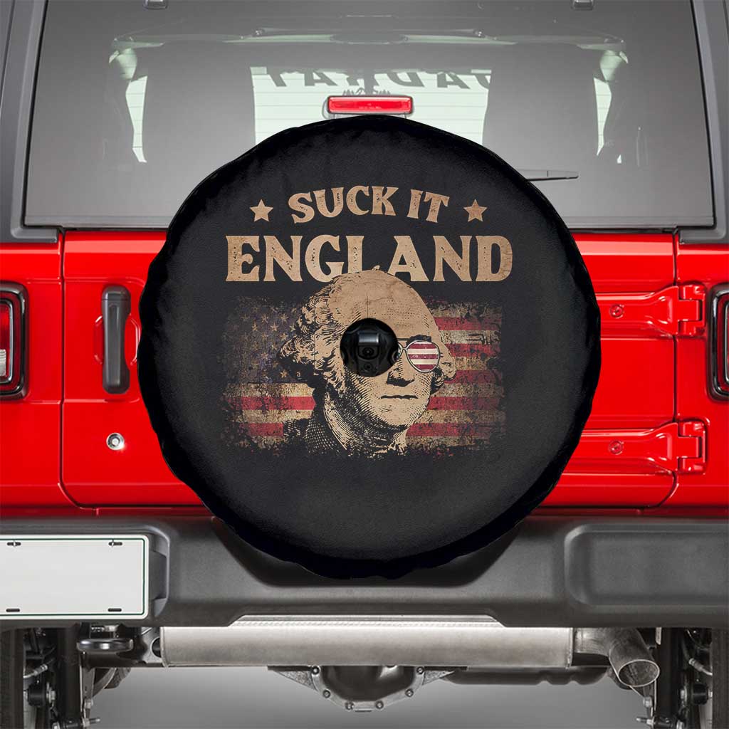 Funny Suck It England Spare Tire Cover 4th of July George Washington 1776 - Wonder Print Shop