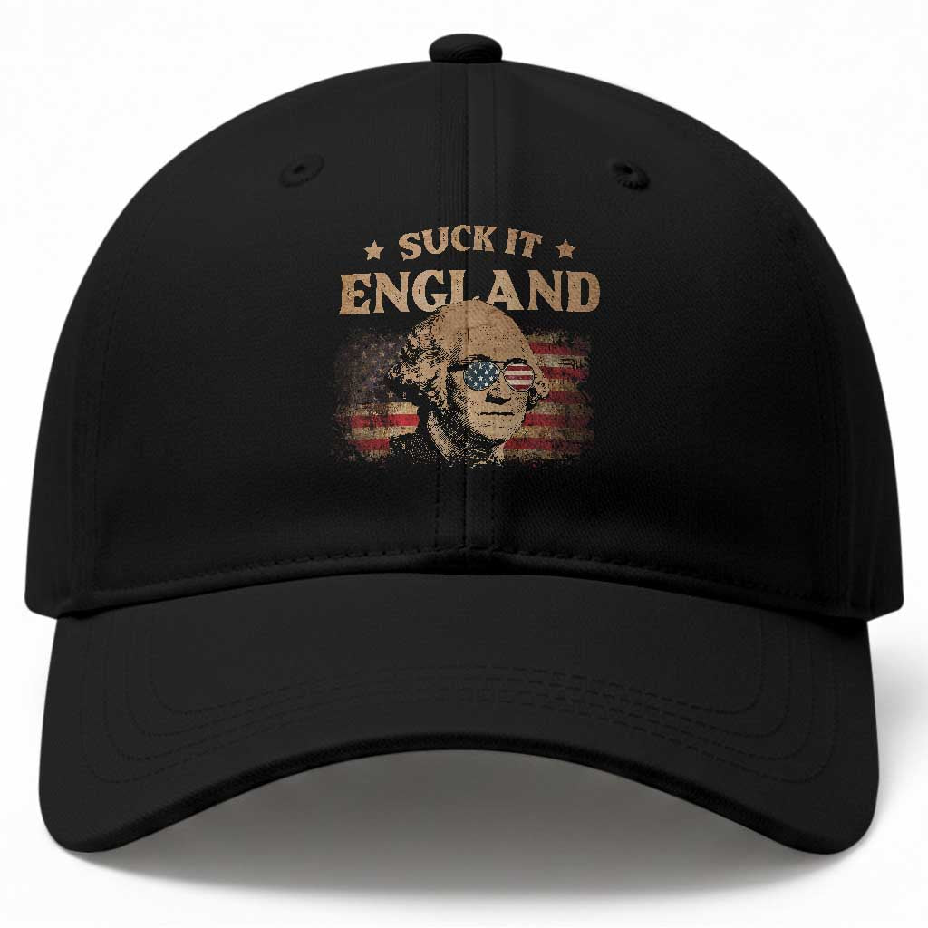 Funny Suck It England Baseball Cap 4th of July George Washington 1776