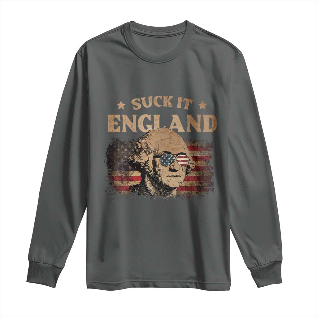 Funny Suck It England Long Sleeve Shirt 4th of July George Washington 1776 - Wonder Print Shop