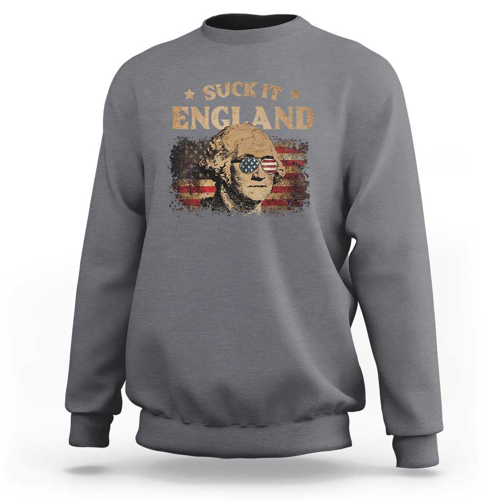 Funny Suck It England Sweatshirt 4th of July George Washington 1776 - Wonder Print Shop