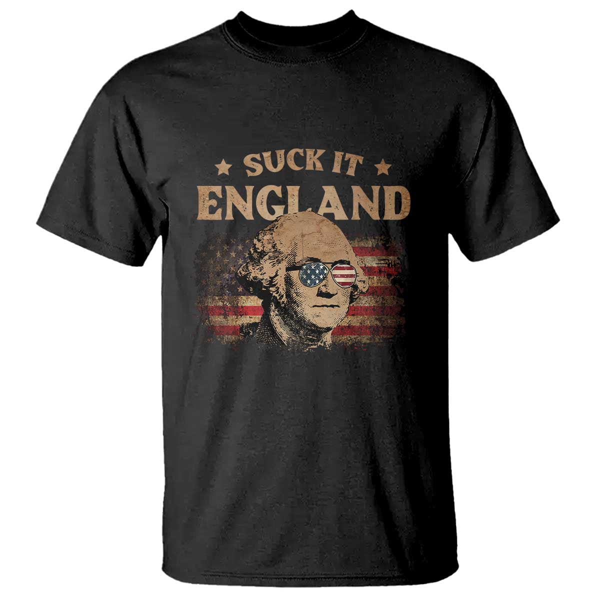 Funny Suck It England T Shirt 4th of July George Washington 1776 - Wonder Print Shop