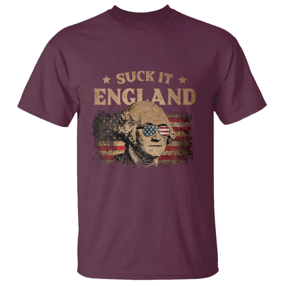 Funny Suck It England T Shirt 4th of July George Washington 1776 - Wonder Print Shop