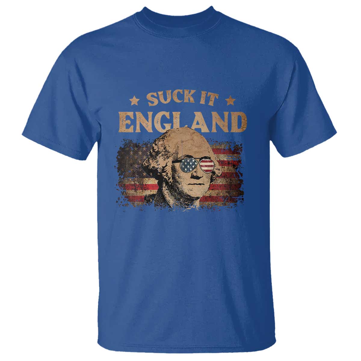 Funny Suck It England T Shirt 4th of July George Washington 1776 - Wonder Print Shop
