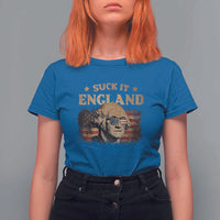 Funny Suck It England T Shirt For Women 4th of July George Washington 1776 - Wonder Print Shop