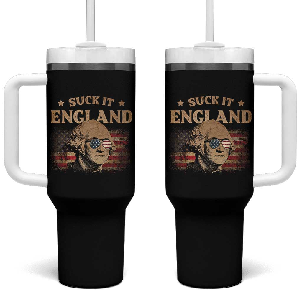 Funny Suck It England Tumbler With Handle 4th of July George Washington 1776 - Wonder Print Shop