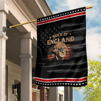 Funny Suck It England Patriotic Garden Flag 4th of July George Washington 1776