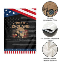 Funny Suck It England Patriotic Garden Flag 4th of July George Washington 1776