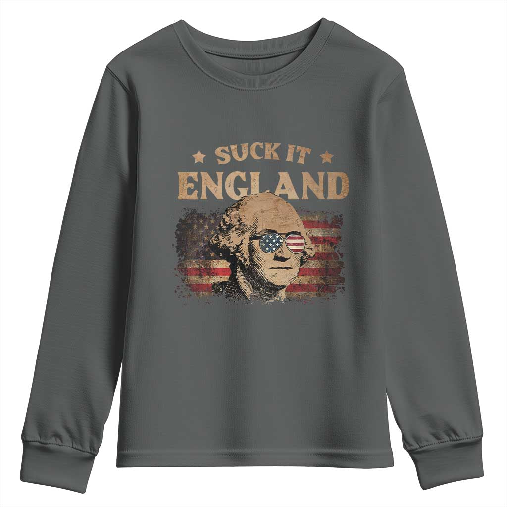 Funny Suck It England Youth Sweatshirt 4th of July George Washington 1776 - Wonder Print Shop