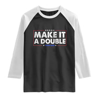 Make It A Double Twin Dad Raglan Shirt Soon to Be Daddy Funny Father's Day