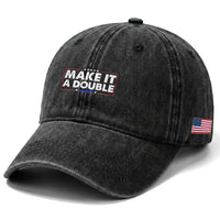 Make It A Double Twin Dad Washed Cotton Baseball Cap Soon to Be Daddy Funny Father's Day