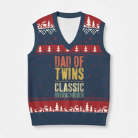 Dad Of Twins Classic Overachiever V-Neck Knit Sweater Vest Proud Twin Father