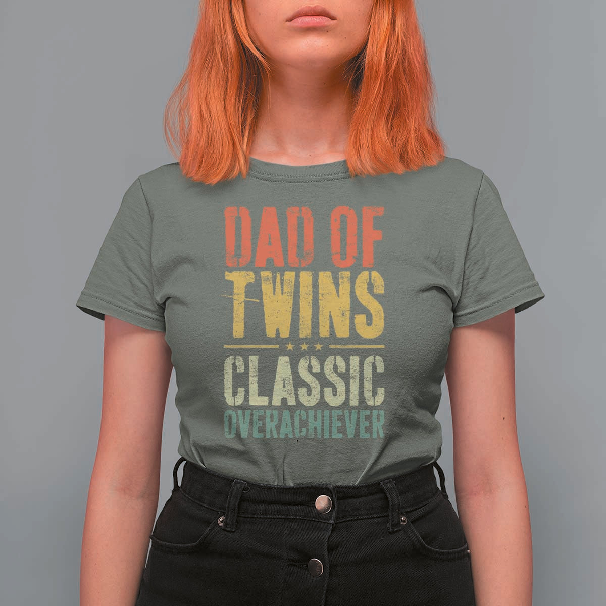 Dad Of Twins Classic Overachiever T Shirt For Women Proud Twin Father