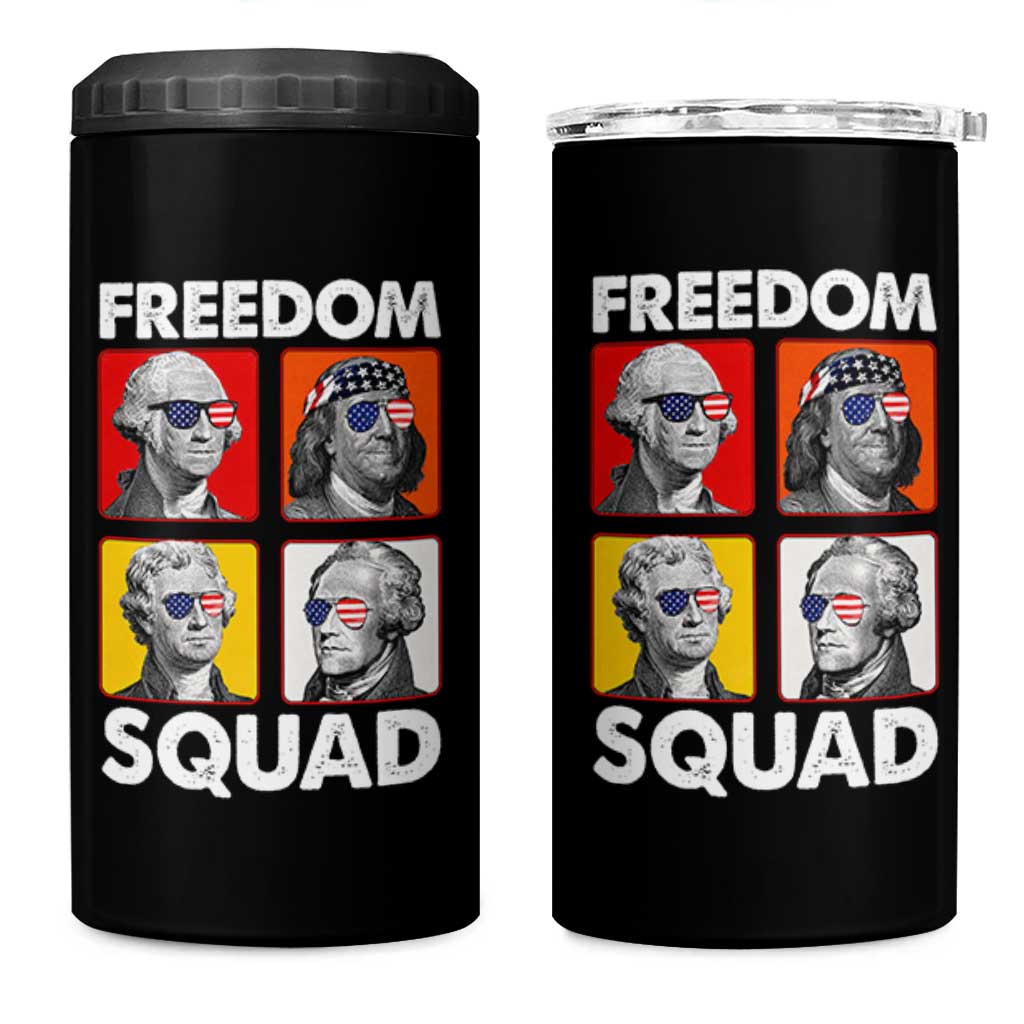 Freedom Squad Founding Fathers 4 in 1 Can Cooler Tumbler American Revolution 4th of July
