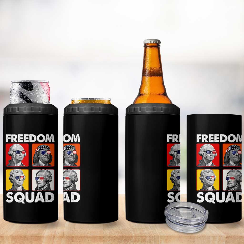 Freedom Squad Founding Fathers 4 in 1 Can Cooler Tumbler American Revolution 4th of July